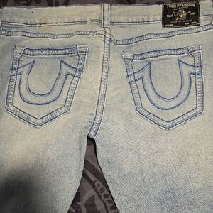 True Religion Light Wash Denim with Blue Stitching